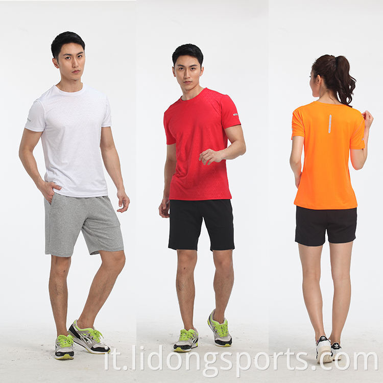 Sport di vendita calda lidong traspirante a secco rapido e trasparente camicie da uomo semplice